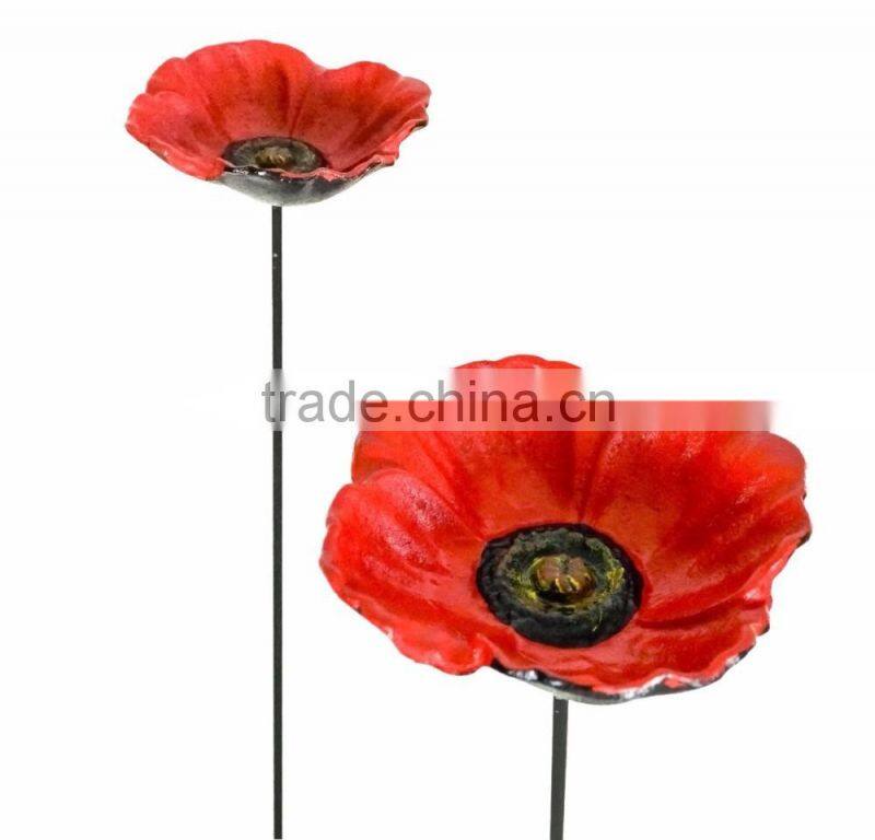 Cast Iron colorful drawing Poppy Bird Feeder