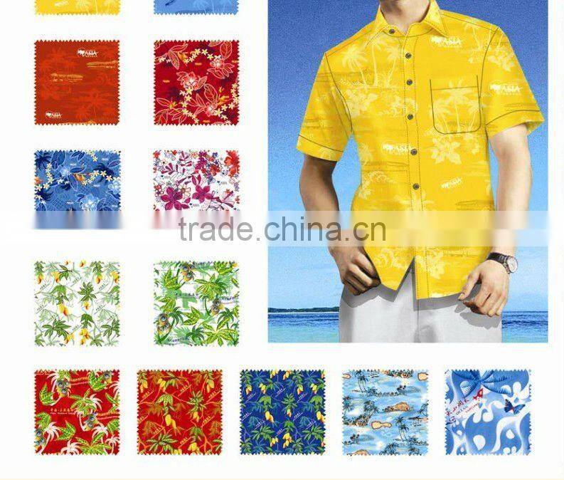 100% cotton men's summer casual hawaiian shirt