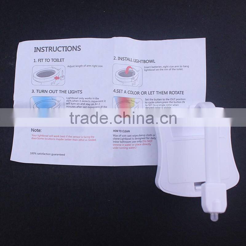 automatic luminous LED light toilet seat sensor / glowing bathroom decorative toilet lightbowl