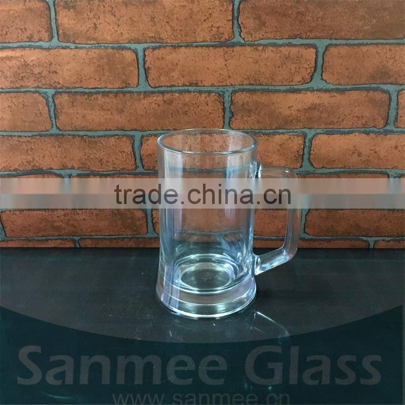 Hot Selling German Glass Beer Mug with Handle