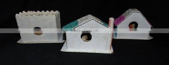 1950s Set of 3 Mica Christmas Houses (One Church)