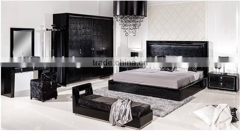 New fashion black sofa set for home hotel