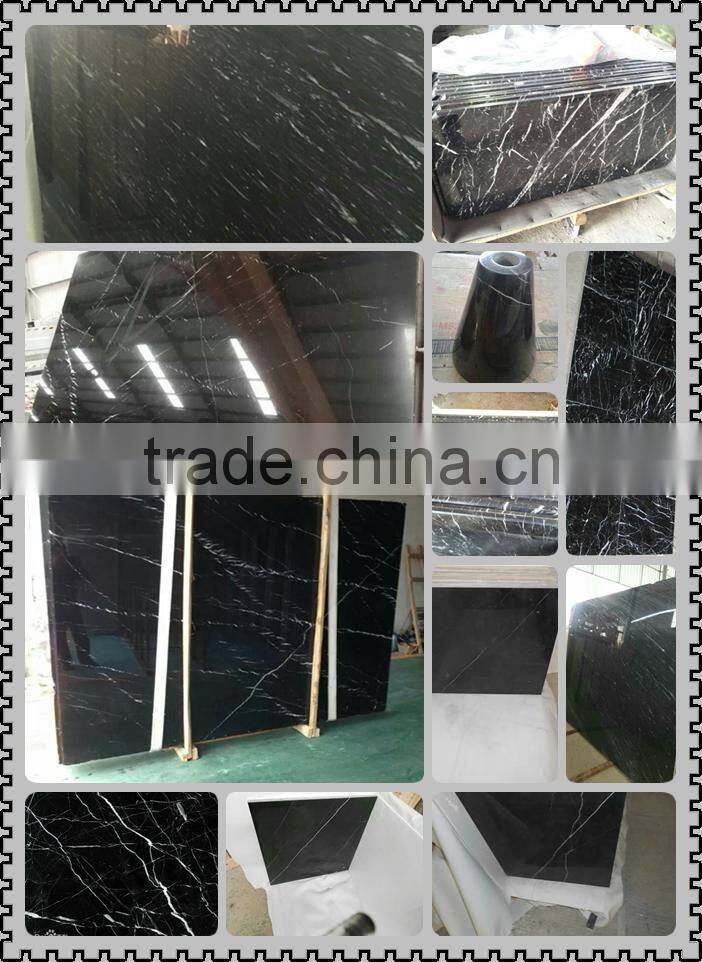 Polished Black Marquina marble tile