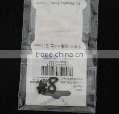 wholesale 100% bead silk threading cord with needle attached