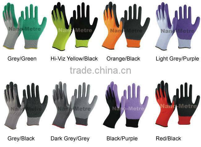 NMSAFETY mowing work use 13g latex colorful garden gloves
