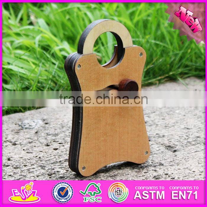 2016 new product kids wooden lock toy, top fashion children wooden lock toy W02A168