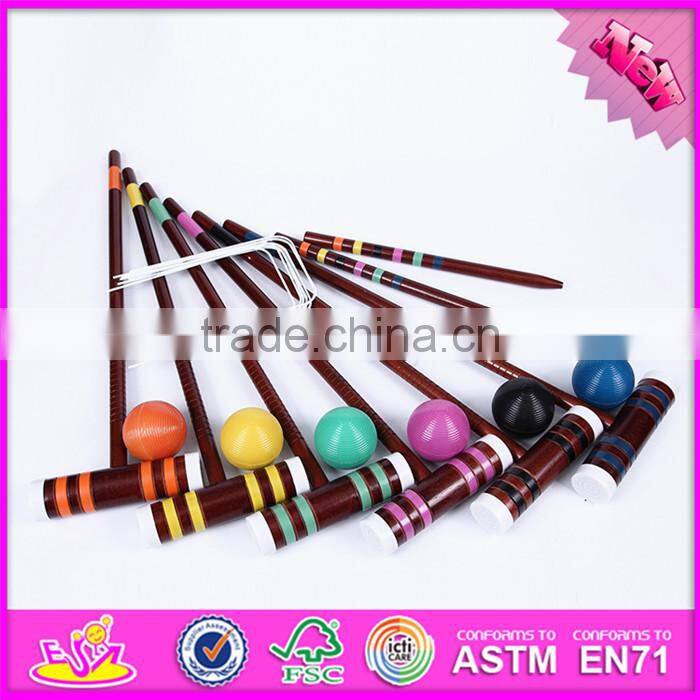 2016 Outdoor garden 6 player funny children wooden croquet mallet W01A171