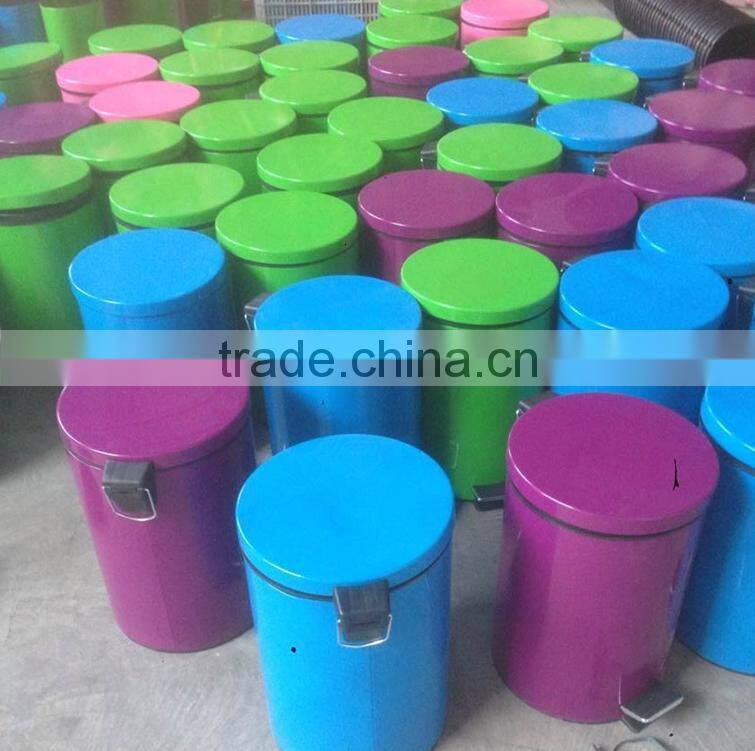 multicolors painted stainless steel dustbin/trashcan with good quality