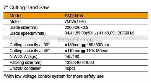 7" Metal Cutting Band Saw BM20404