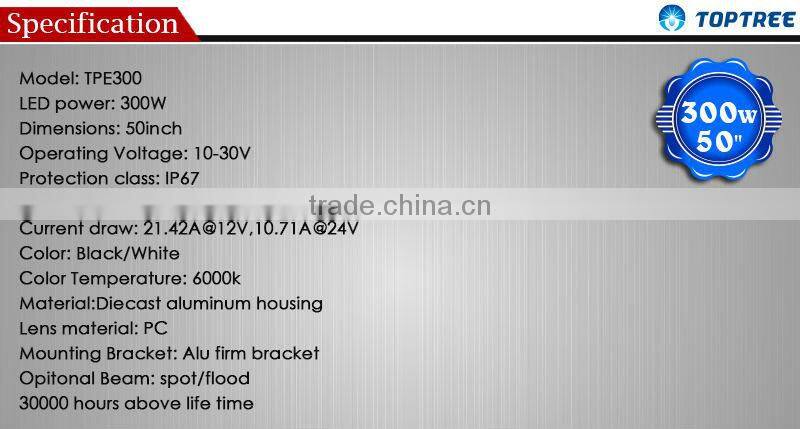 300w Highest Power Led Light Bar 100 Pcs Mix 52inch Mounts