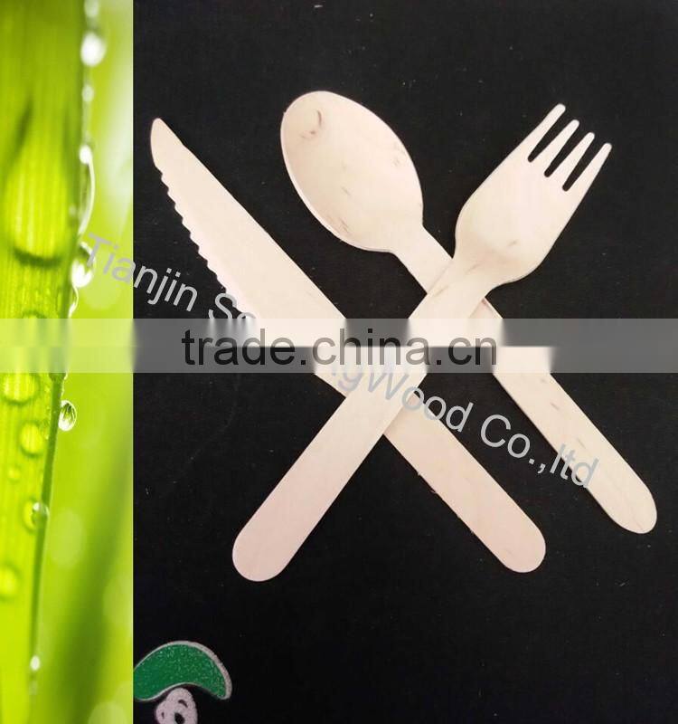 chinese wooden disposable airline hotel cutlery spoon fork knife