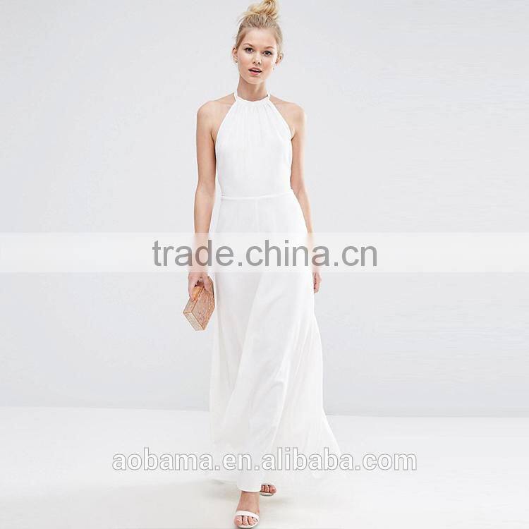 white fashion style halter 2017 Newly ladies western fat women dresses