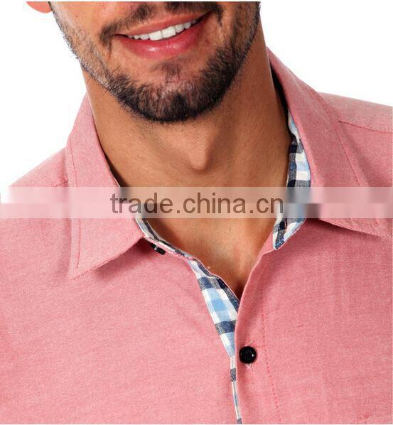 Men's Salmon Pink Cotton Chambray Shirt