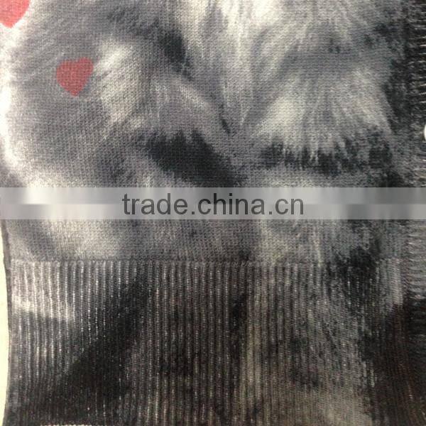 Children's no hand feeling reactive printing 100% cotton cardigan sweater