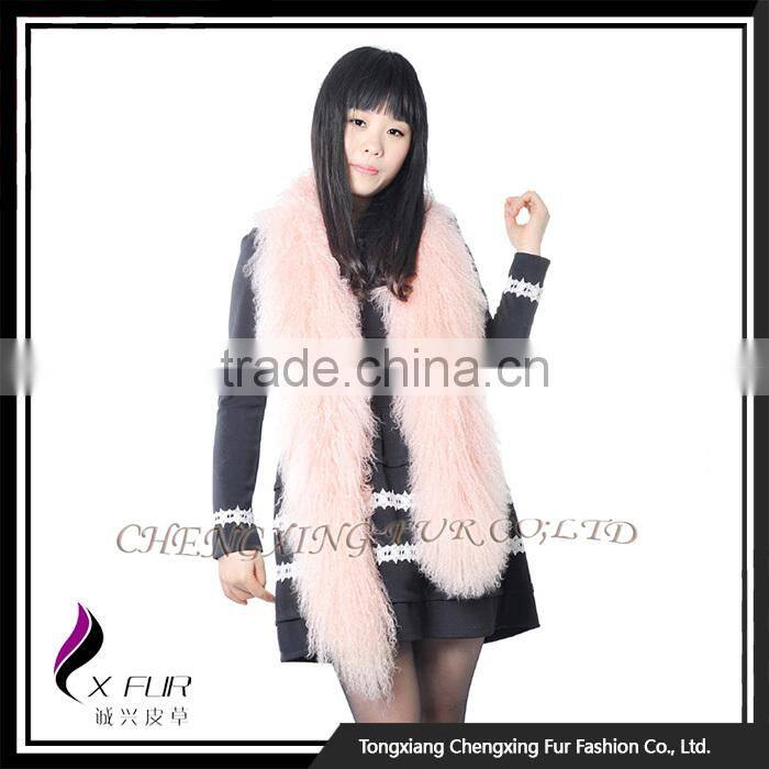 CX-S-108A China Wholesale Fashion Shawl Mongolian Lamb Fur Scarf