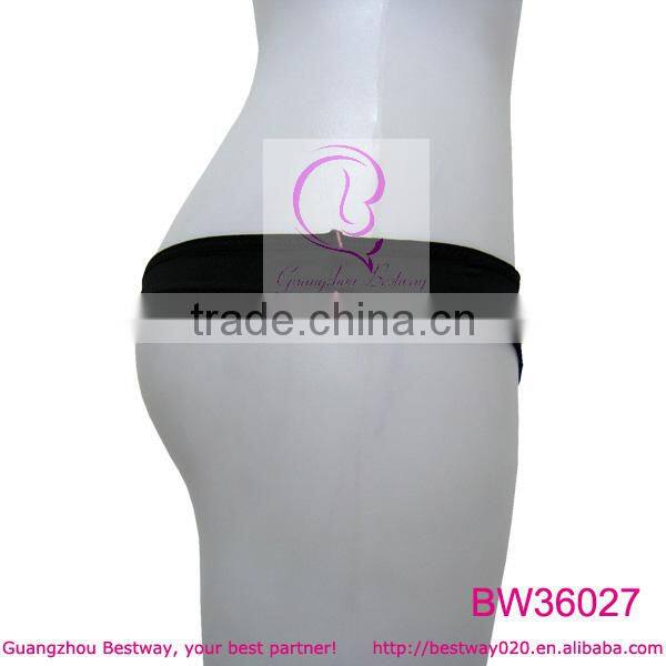 Shiny rhinestone balck tight thongs BW36027