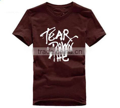 Promotional custom printed man sports 95%cotton 5%spandex t shirt