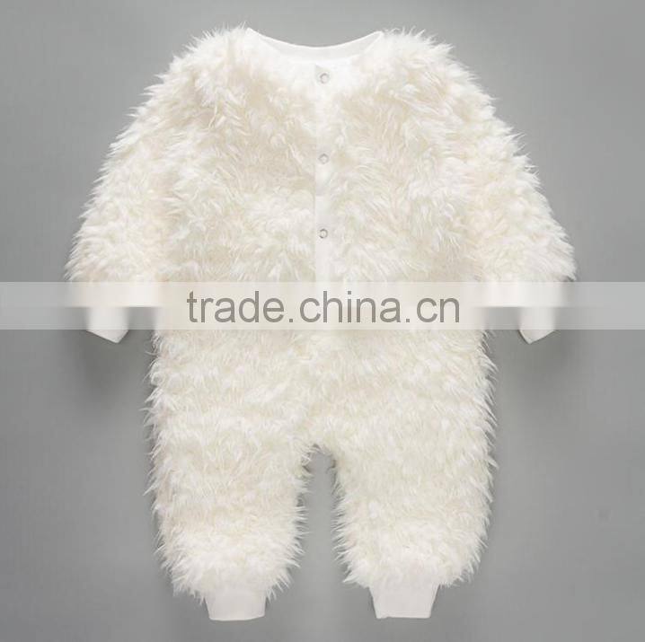 2016 autumn and winter baby romper cotton sheep wool climb leotards baby jumpsuit