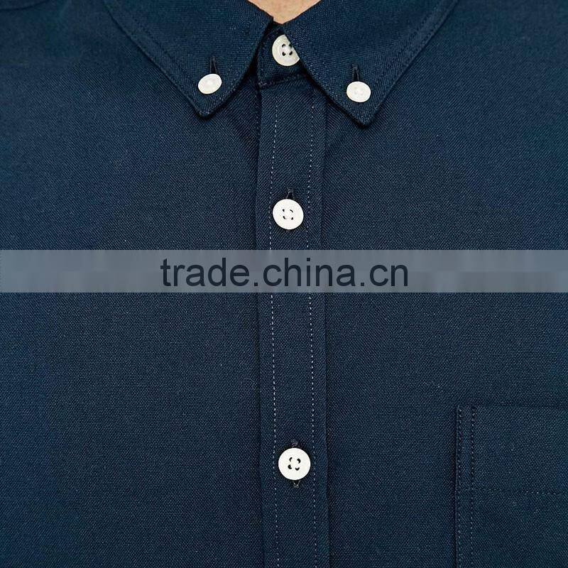 Wholesale plain long sleeve linen cotton shirt blue formal custom shirts for men