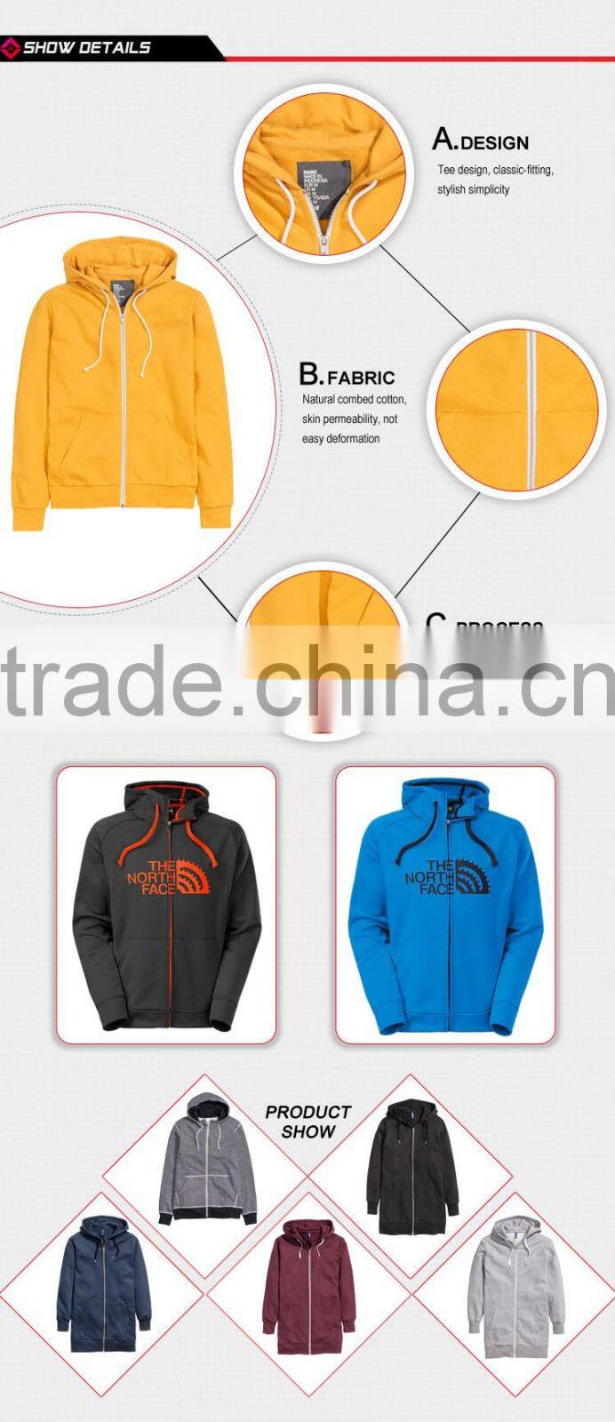custom 100% polyester zip up hoodies sport suits