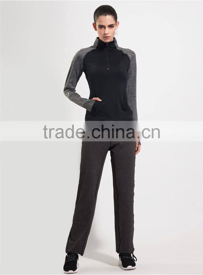 Wholesale Seamless Women Half Zip Long Sleeve Shirts