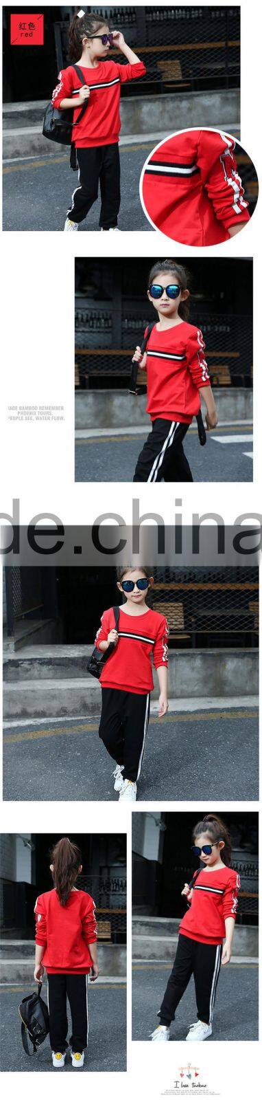 AS-595G new arrival sports clothes wholesale factory children's clothes sets girls' 2pcs fancy clothing