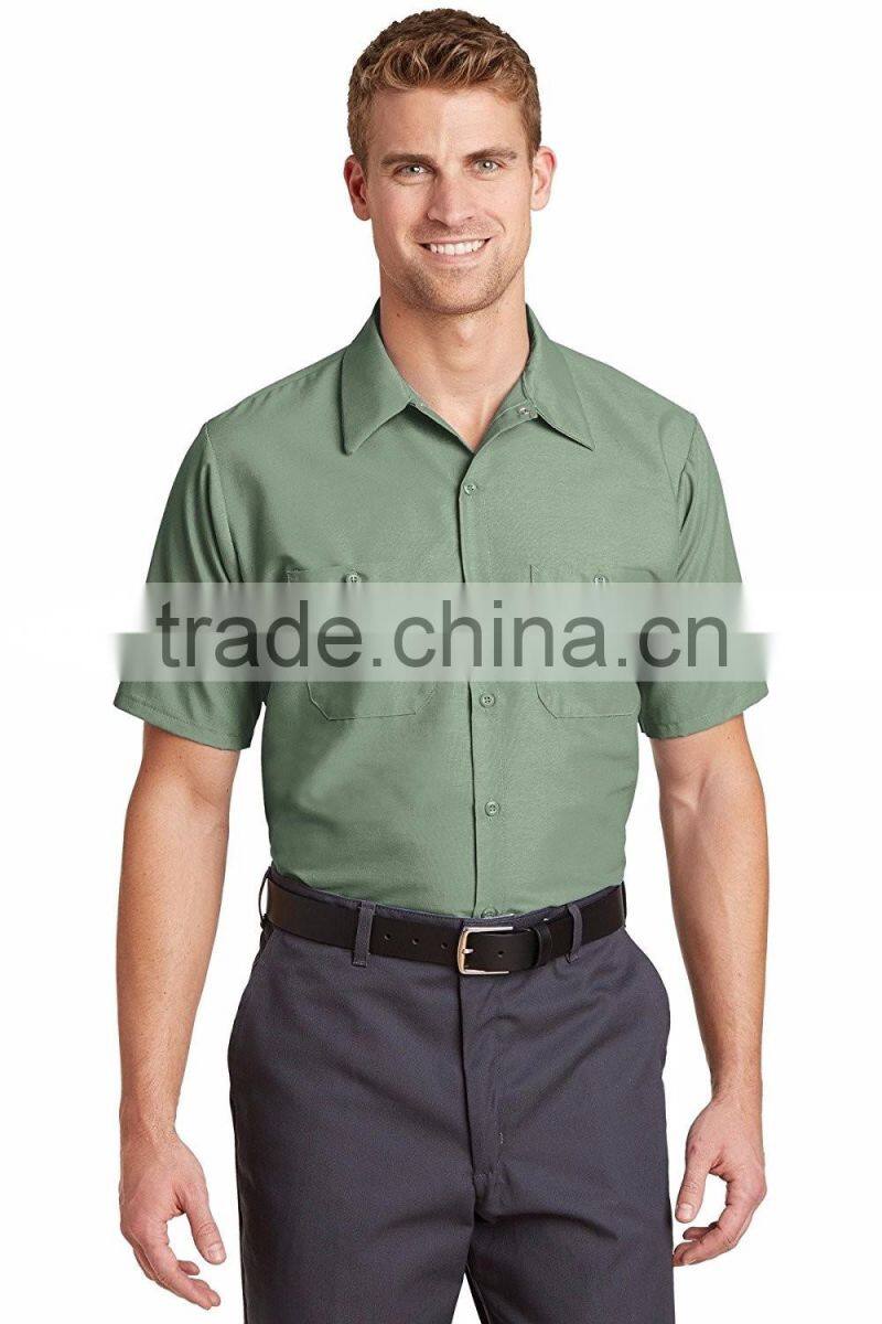 Factory Custom Logo Short Sleeve Shirt Uniform Work Clothes Cotton Mechanic Workwear In Baoding