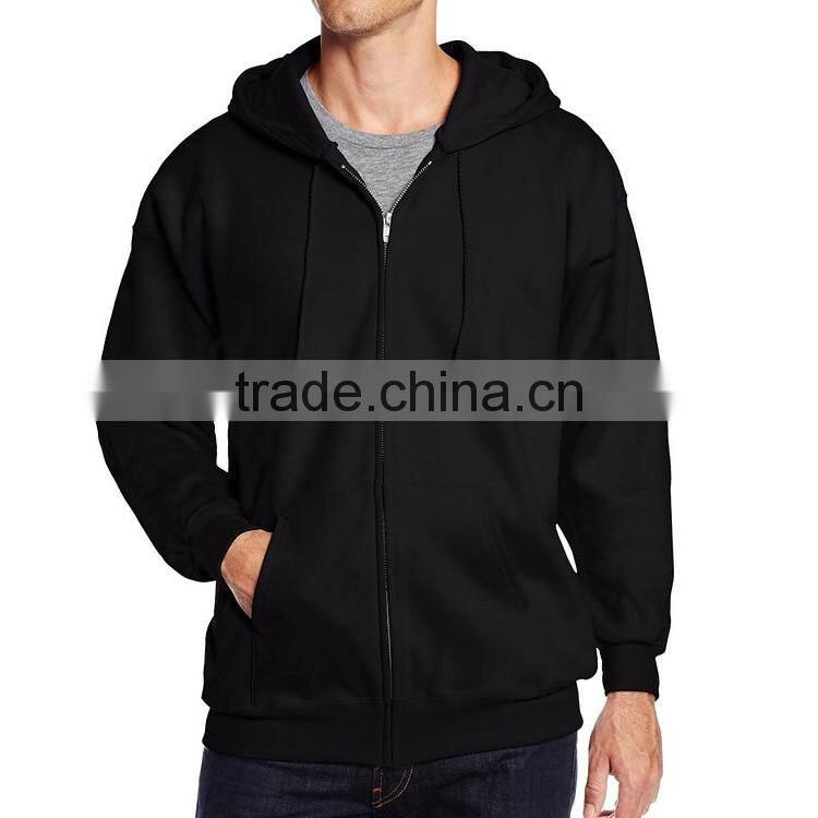 Men's Clothing Wholesale Custom Design Men Blank Fleece Zip Up Gym Hoodie