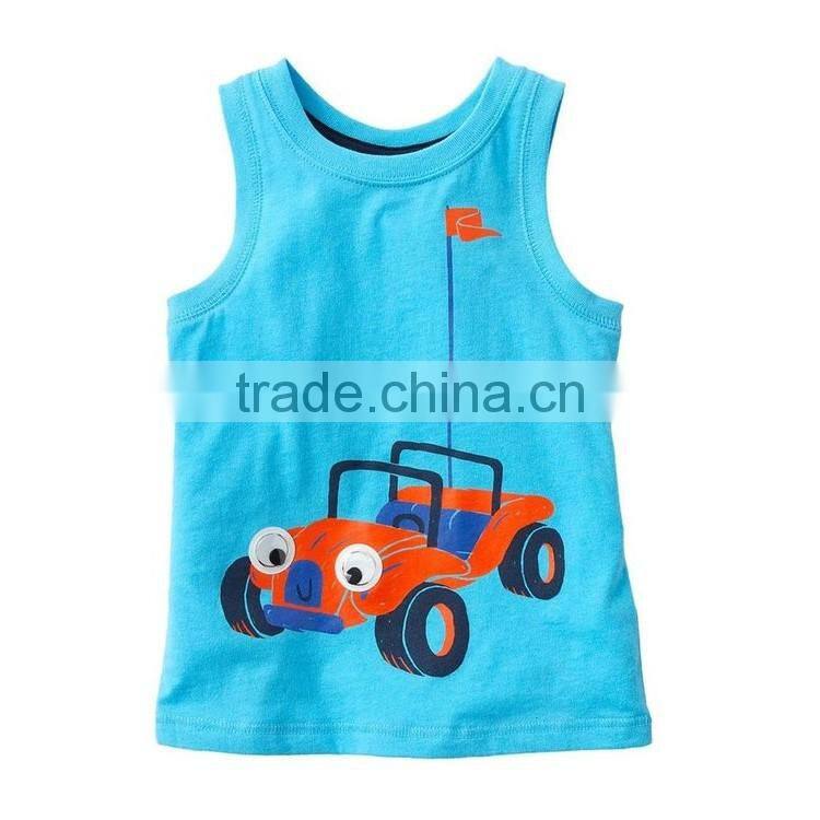 Fashion Design Custom Embroidery Wholesale Cheap 100 Cotton Kids Tank Top
