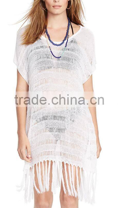 EY0011A cutting for ladies blouse knit short sleeve beach lady blouse