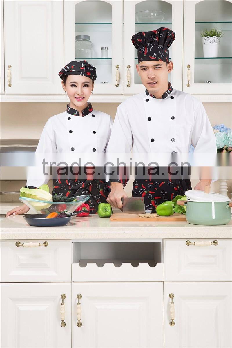 Juqian 2016 custom fashion design hotel workwear white executive chef uniform