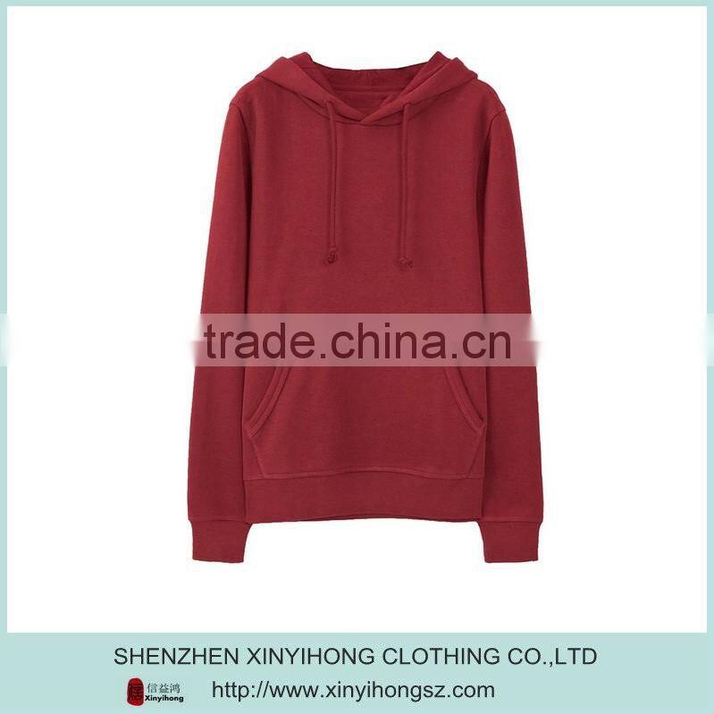 Red color mens full zip hoodies 100% cotton material customized logo