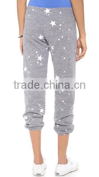 Custom women sweat pants star printing soft pants wholesale fitness clothing