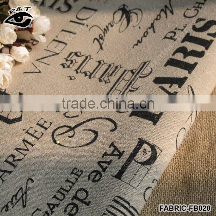 Vintage canvas textile cotton Retro Paris Style Letter Printed Canvas Fabric Linen&Cotton Fabric Household DIY Patchwork Textile