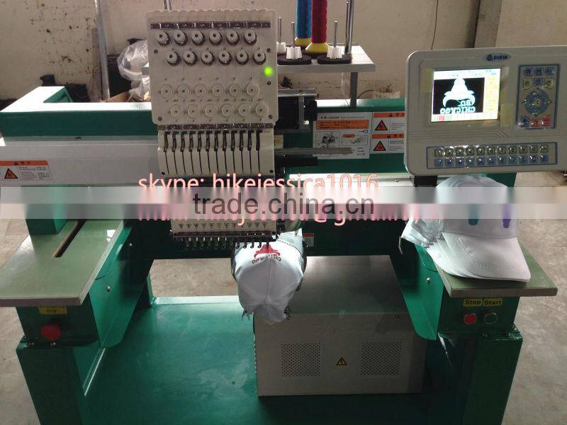 1 head hat tubular and flat t shirt computerized embroidery machine