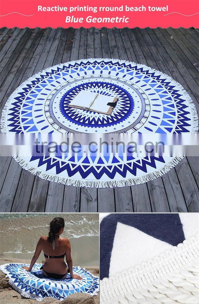 Creative beach towel round towel 150 cm thick large soft round beach towels with tassel