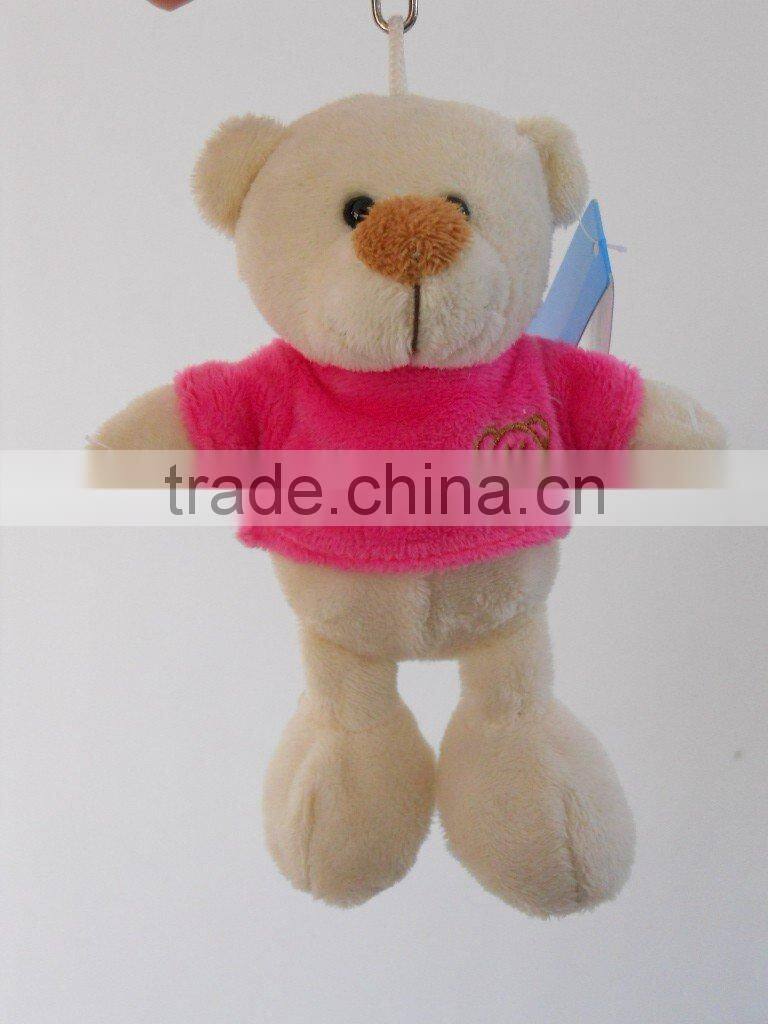 yangzhou soft toy factory supply plush bear toy wearing T-shirt