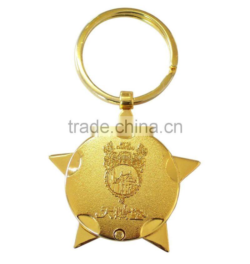 2016 Hot Sale Custom LOGO Gold Plated Keychain