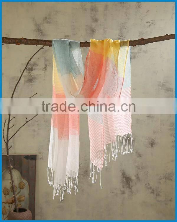 Japan hot selling fashion colourful stripe scarf