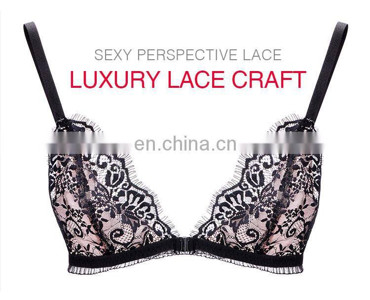 Low Price Best Selling Eyelash Lace Front Closure Transparent Lace Bralette