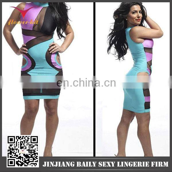 Best selling cut out latest tiger print bodycon dress