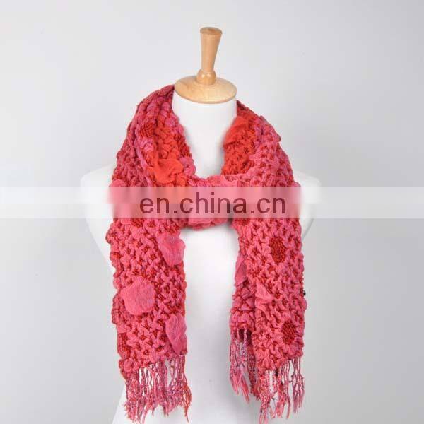 VINTAGE TEXTURED BOUNCY WRAP YARN WINTER BUBBLE RUFFLE SCARF