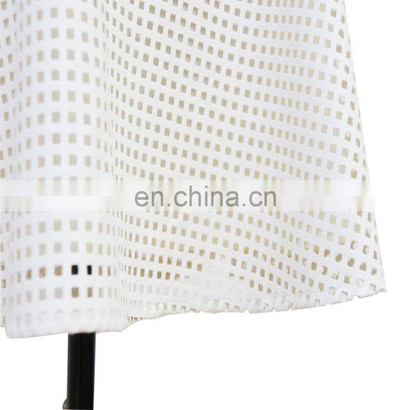 high quality knee length check PU leather A line skirt