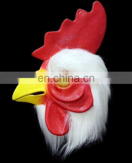 white Latex rooster Adults Mad Chicken cockerel Mask