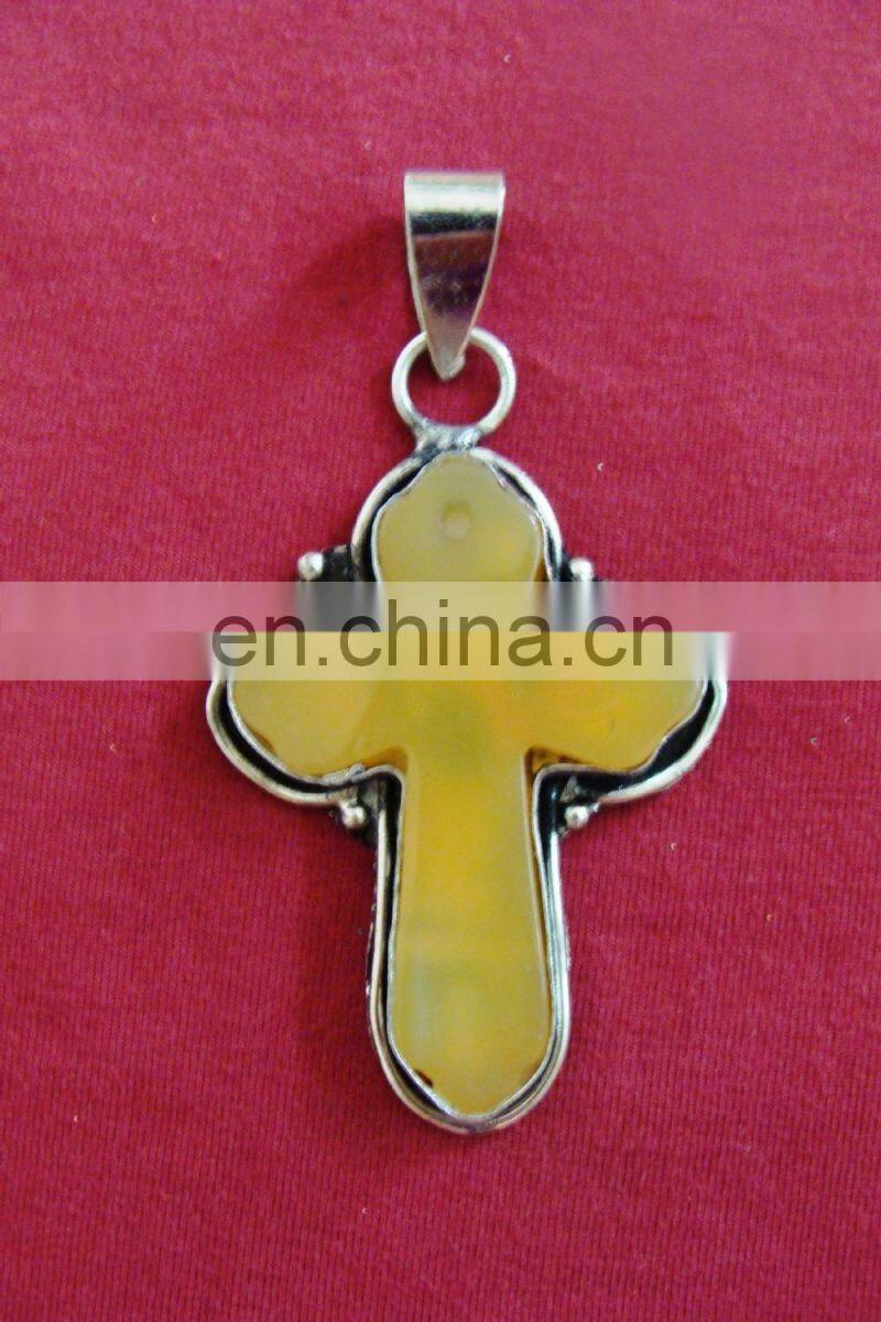 Unique Red Brass Coral Pendant