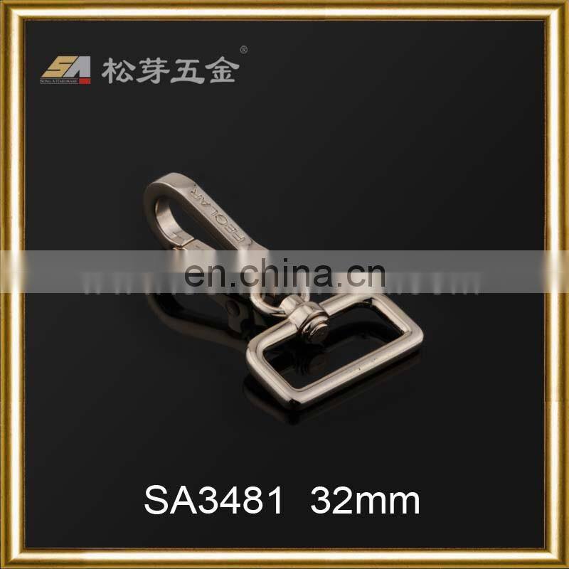 Zinc alloy fixed eye snap hook spring snap rigging hardware dog collar strap hooks