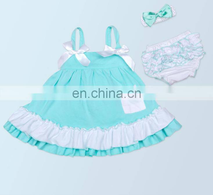 2018 Wholesale Lace Dress And Pants Cotton Baby Girls Clothes Dress Romper Boutique Outfits