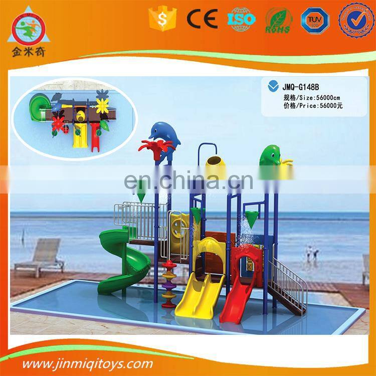 Factory price JMQ-G128A swimming pool structure plastic slide for kids