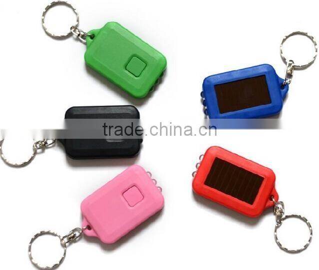 Solar rechargeable mini led flashlight keychain