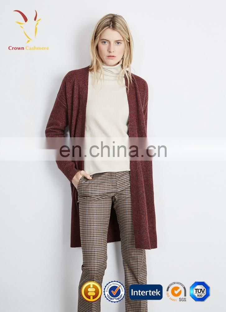 Ladies fashion open front long style cardigan